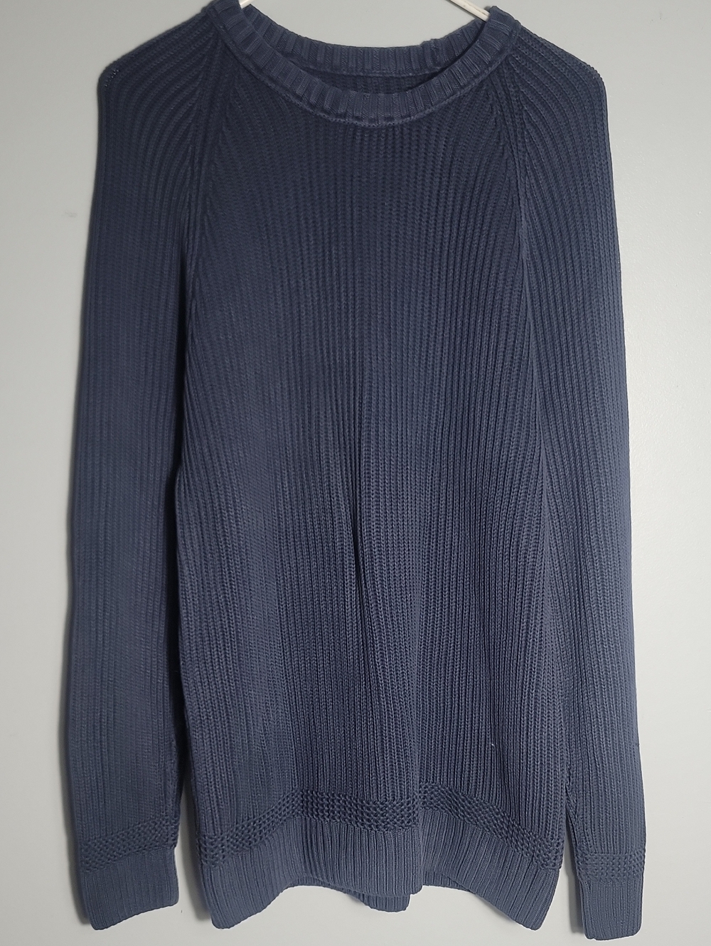 Abercrombie &Fitch Men's Navy Ribbed Knit Crewneck Sweater XL 100 Cotton